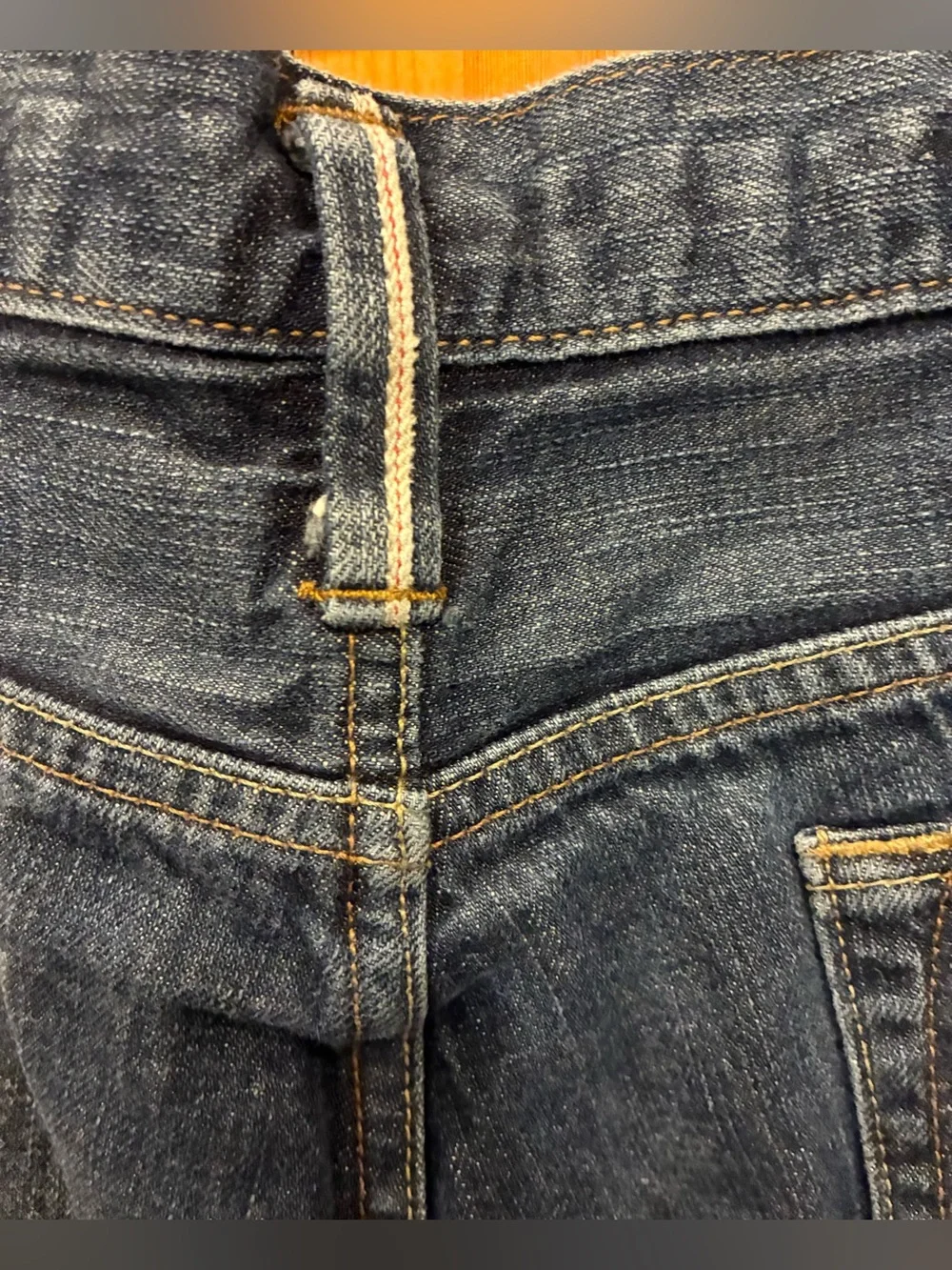 American Eagle Button Fly Blue Jeans Skinny Straight Mens 36x32